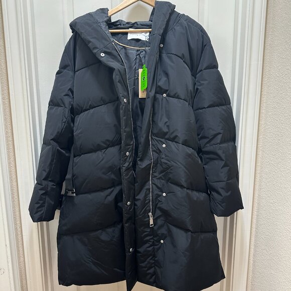 Rebecca Minkoff Women's Hooded Heavyweight Puffer Jacket Coat Size XL Black NEW - Picture 14 of 16